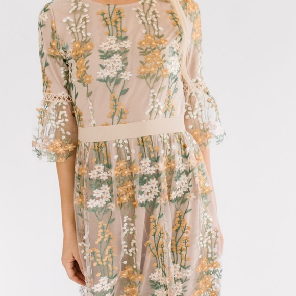 Beautiful Floral Embroidered Dress - Picture 3 of 10